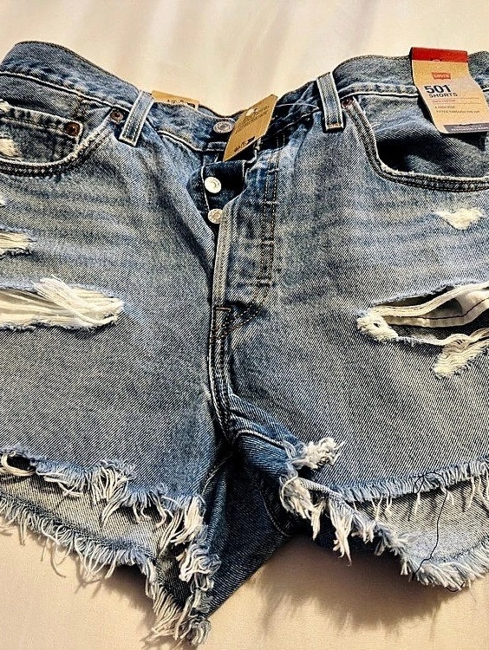 Levi's 501 Original High-Rise Cut-Off Shorts Blue Waist 31